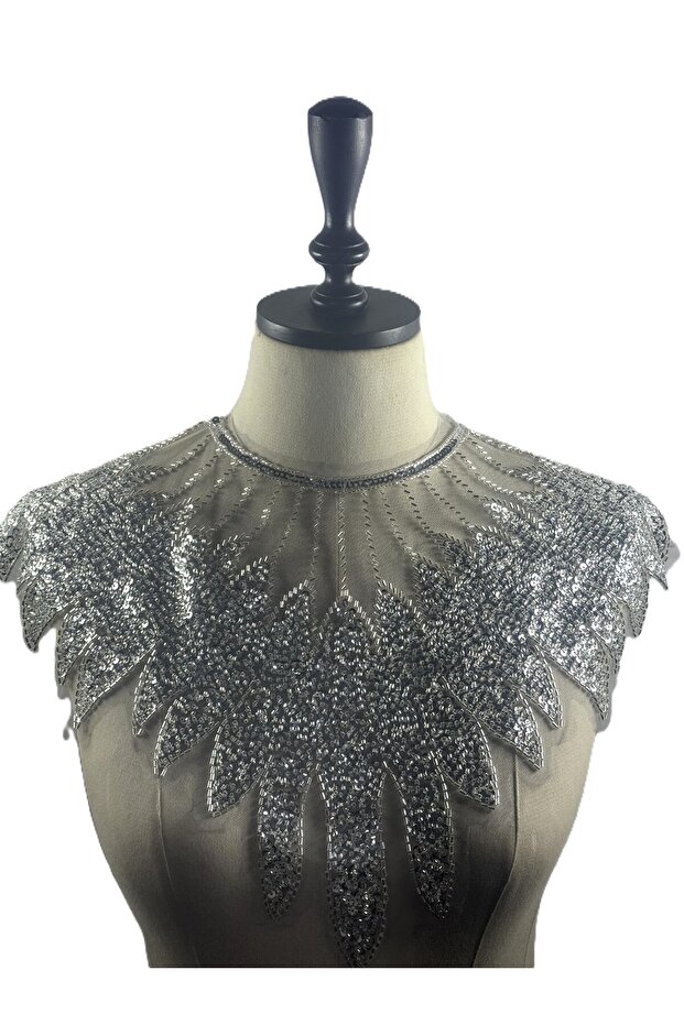 taşlı şık yaka - 3