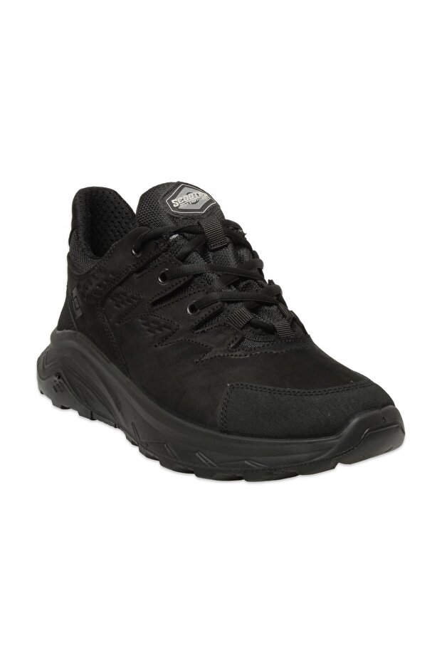 2040 m Avian Casual Leather Nubuck Black Men's Shoes