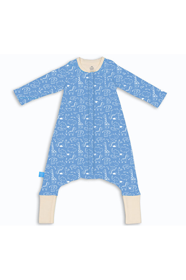 Merino Wool Safari-Themed Double-Layered Long-Sleeved Children's Sleeping Bag