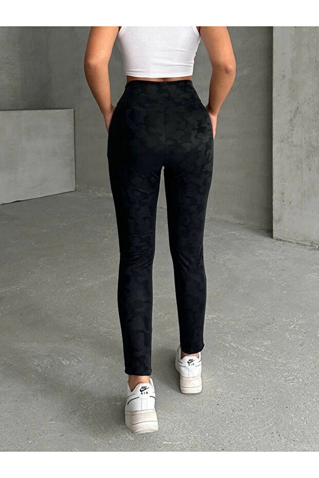 Secret Side Zipper Cloud Pattern Tights Black H248638 - 8