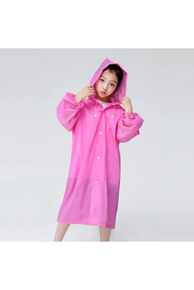 Children's raincoat, Optim Solution, EVA, waterproof, pink, 100x145cm - 2