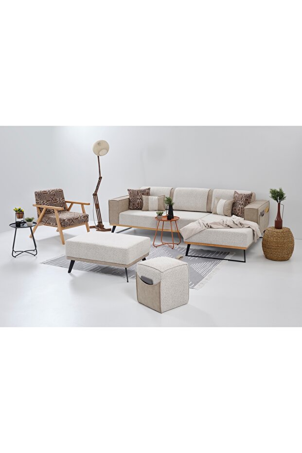 LOFT MİNİ PUF, KREM - 4