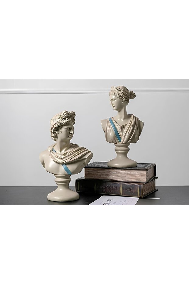 ARTEMİS & APOLLO BÜST SET KREM - 1