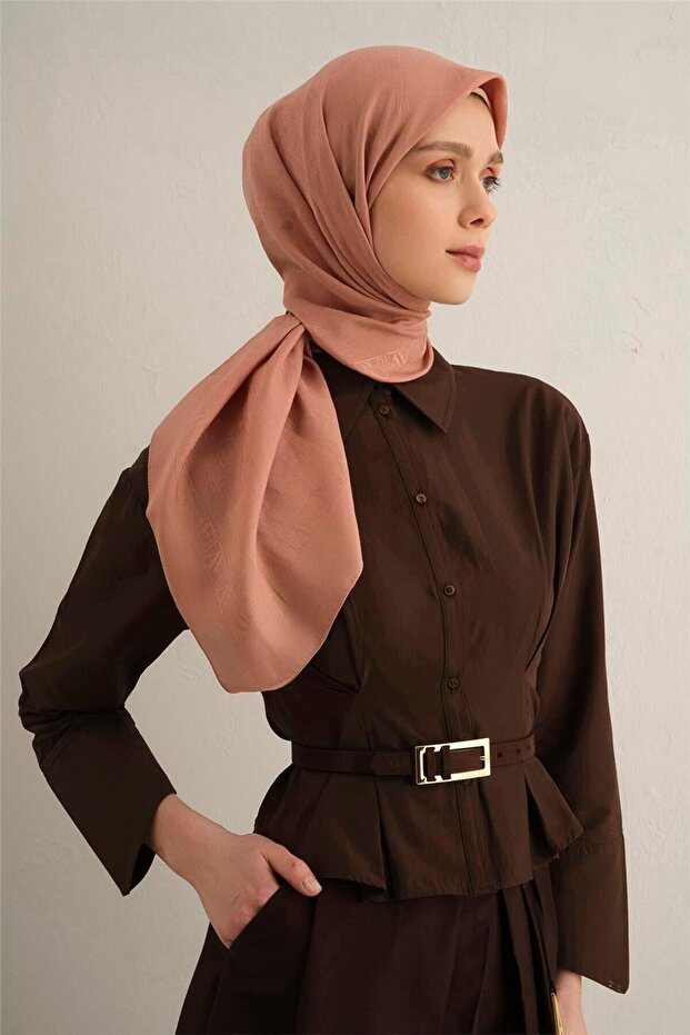 Eșarfă modernă cu model, eșarfă roz - 2