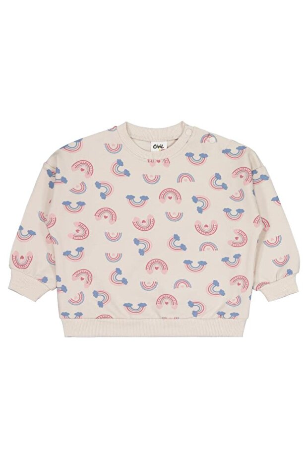 Rainbow Print 6-18 Months Sweatshirt - Beige 9-12 Months