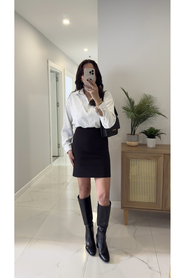 Tosla Siyah Kısa Etek - 1