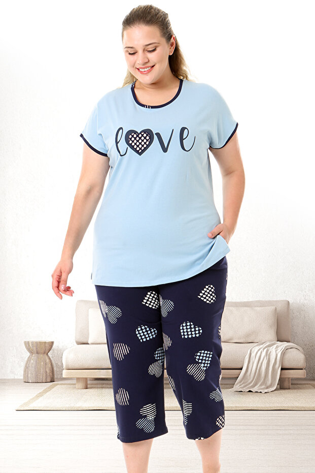 Plus Size Cotton Bermuda Women's Pajamas Set