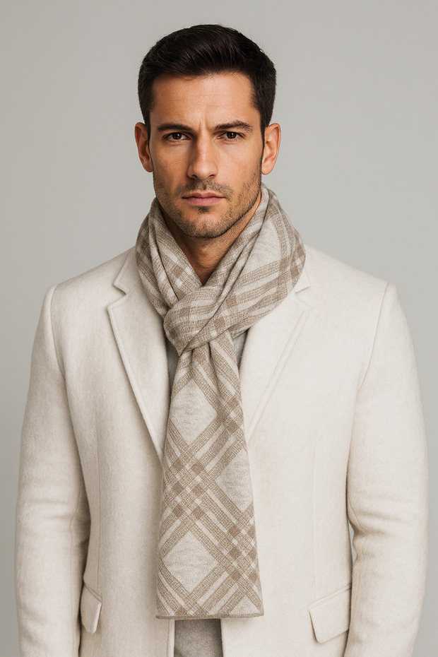 Kareli Triko Atkı - 1