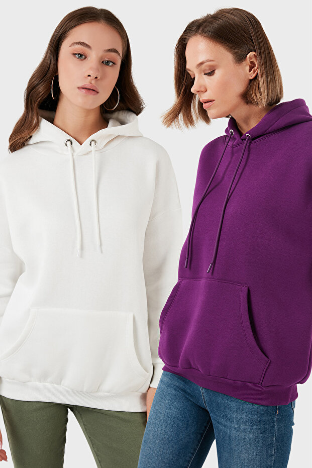 Regular Fit Cotton Hooded Collar Fleece-Lined Winter 2-Pack Sweat Sweat 5863854S2