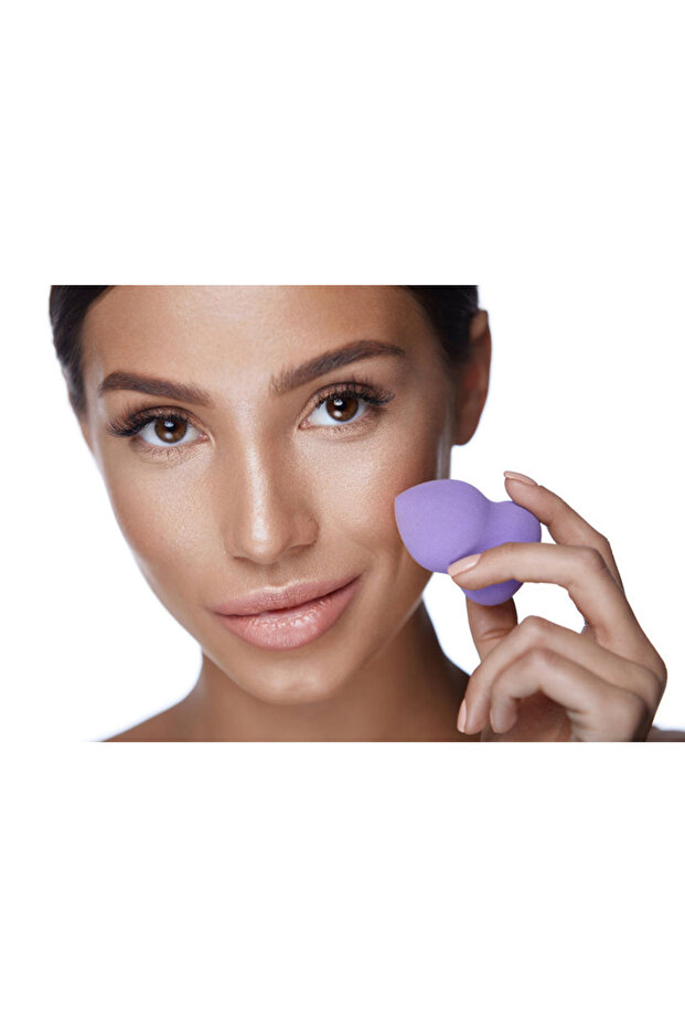 Make-up sponge, delicate and soft, easy to clean, pear shape, purple - 2