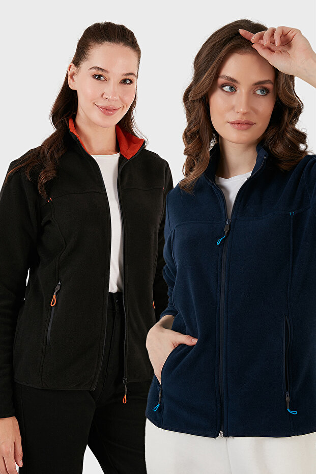 Slim Fit Anti-Pilling Non-Pilling Zippered Pocket Cardigan 2' Li Pack Polar Polar 590