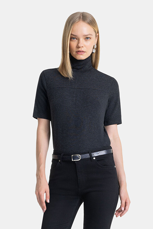 SİYAH BALIKÇI YAKA TSHIRT - 6