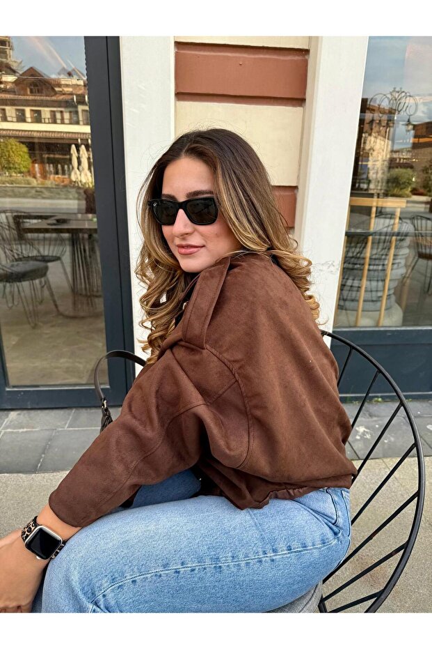 سترة من جلد الغزال قصة فضفاضة فاخرة وناعمة - 1