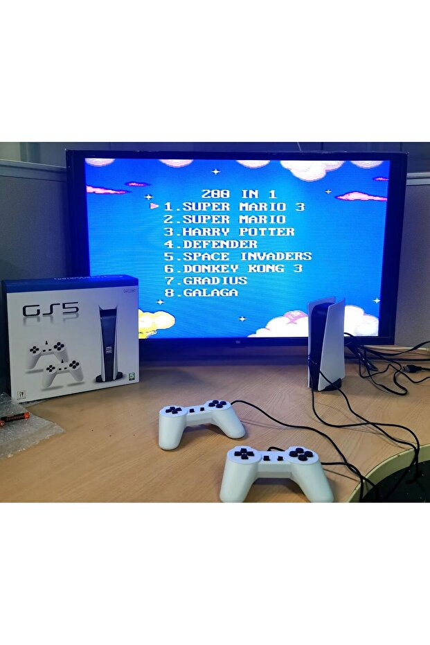 Classic Retro Game Station 5 – 200 Built-in 8-Bit Games, USB Wired Console with AV Output for TV - 4