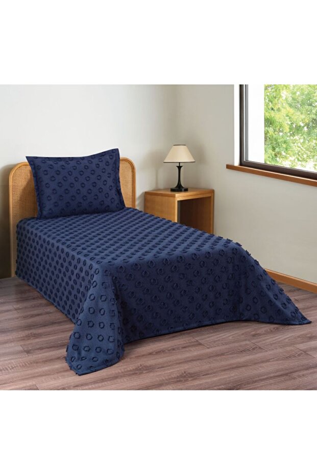 Pompom Patterned 2 Piece Single Bedspread - 1