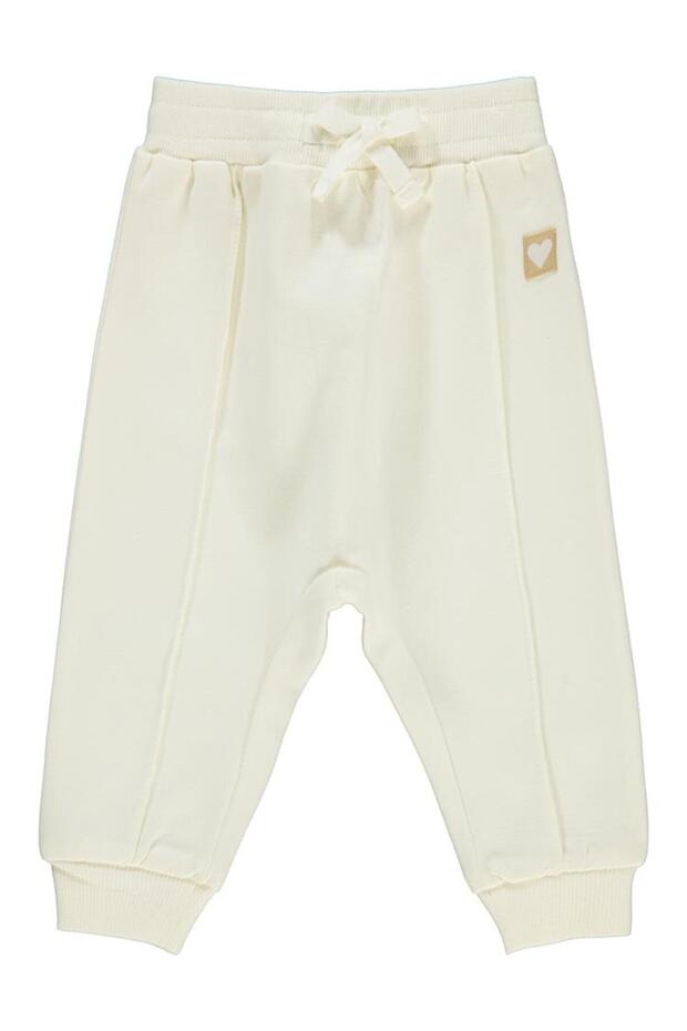 Civil Basic Heart Labelled 6-18 Months Sweatpants - Ecru