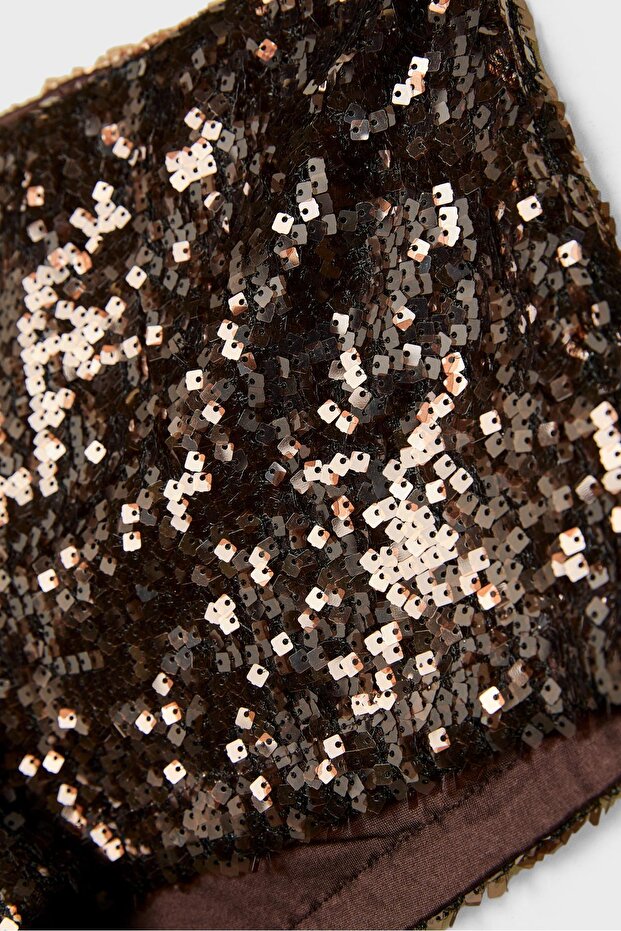 Pullu mini şort - 8