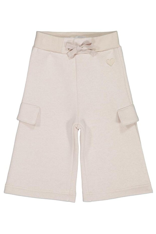 Heart Embroidered Basic 6-18 Months Sweatpants - Beige 18-24 Months