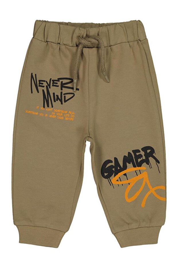 Graffiti Printed 6-18 Months Sweatpants - Khaki