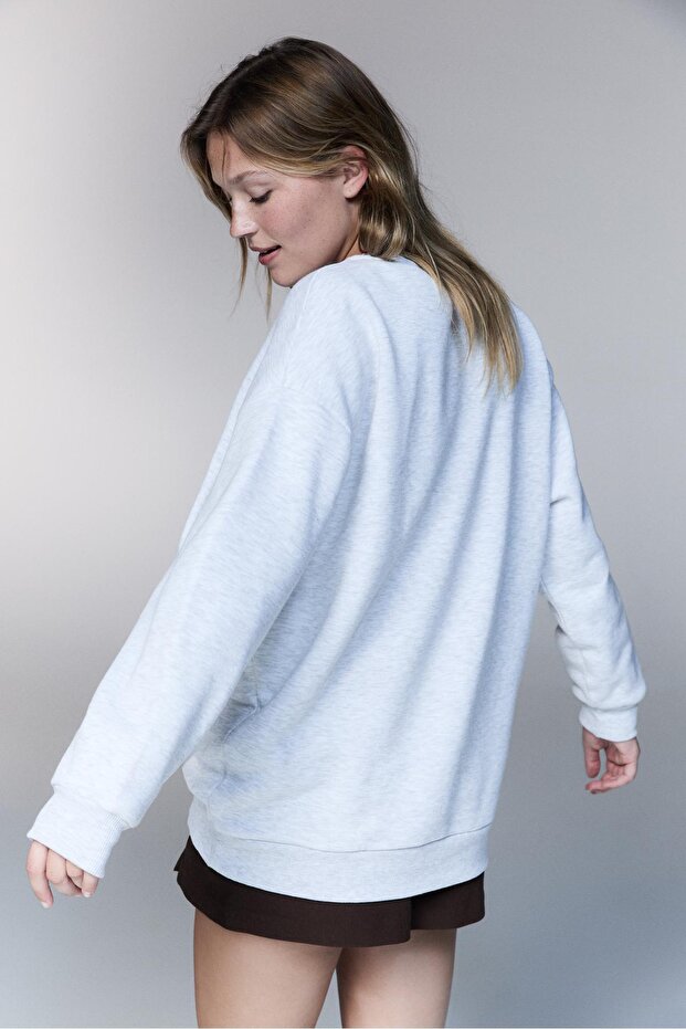 Ayıcık işlemeli sweatshirt - 5