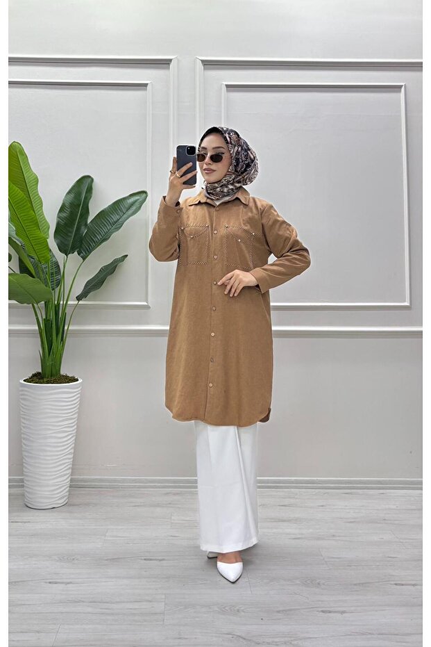 TAŞLI KETEN TUNİK - 1