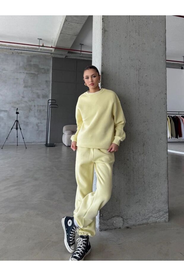 OVERSİZE BASİC SWEATSHIRT İÇİ ŞARDONLU - 3