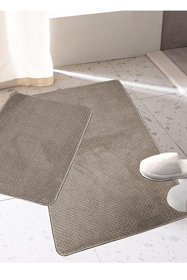 Fine up Mink 2-Piece Bath Mat, 4 Seasons Washable Non-Slip Base