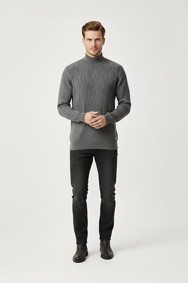 سترة رجالية بنمط ياقة الصياد نصف دائرية - 2