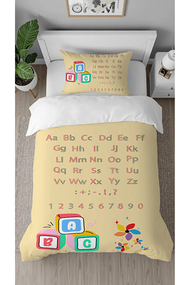 English Alphabet Special Designed B Printed Single Child Duvet Cover Set Without Sheets