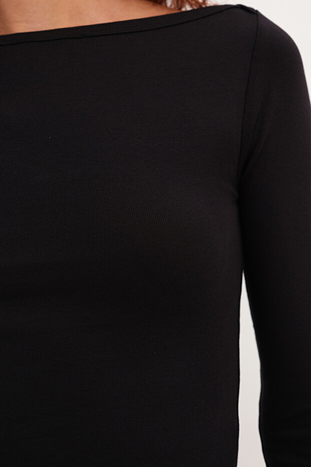 Uzun Kollu Basic Bluz B12189 - 3