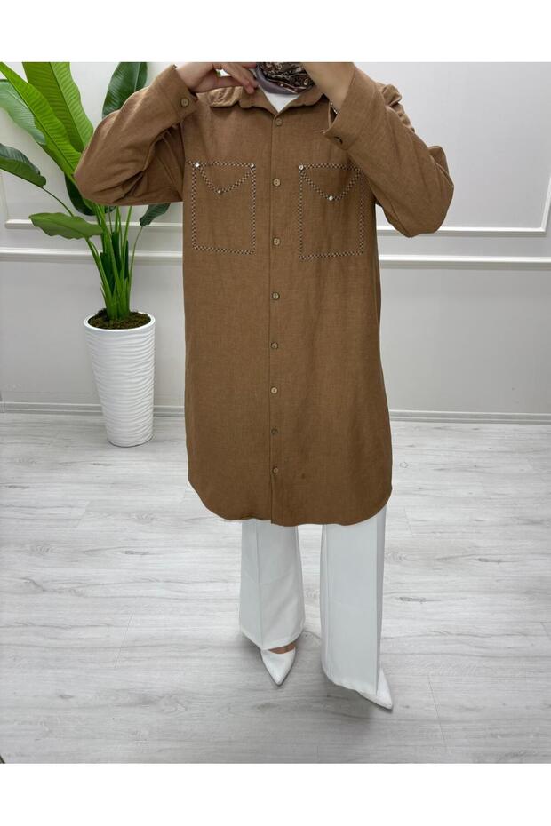 TAŞLI KETEN TUNİK - 4