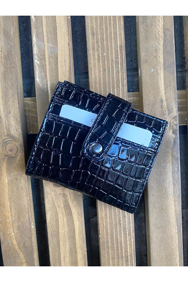 Croco Pattern Faux Leather Snap Closure Women's Wallet-Card Holder (Shipped in Box)