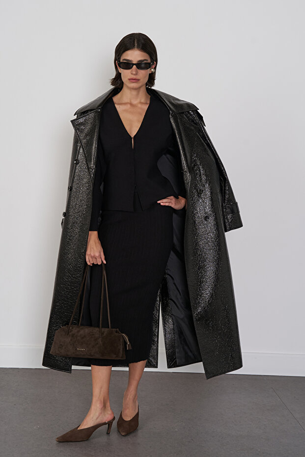 Agraflı Triko Hırka - 1