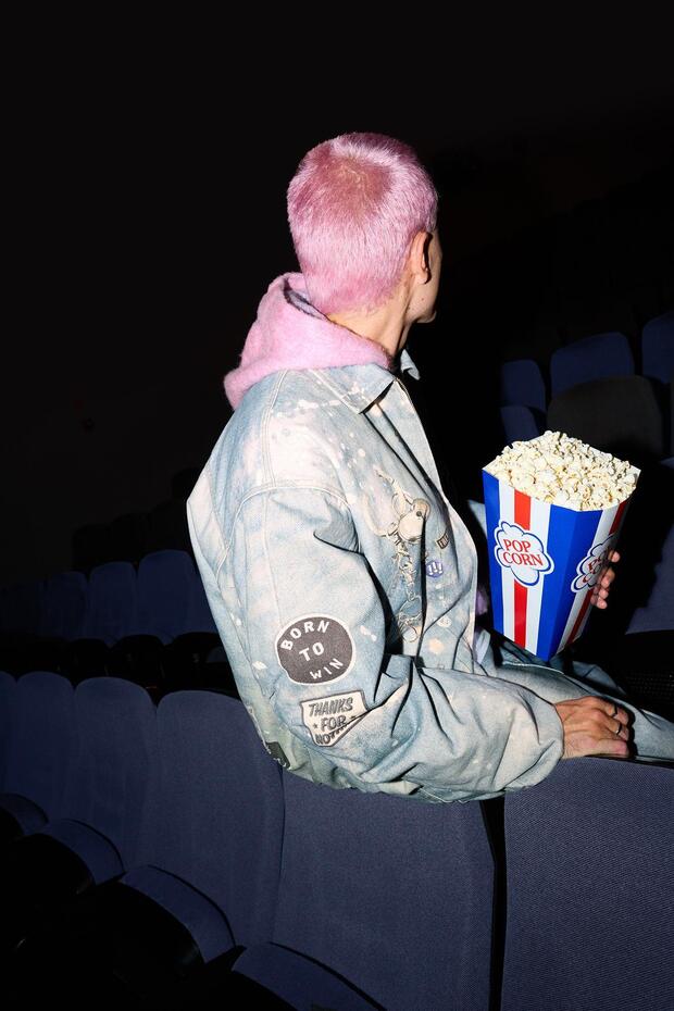 Baskılı denim ceket - 4