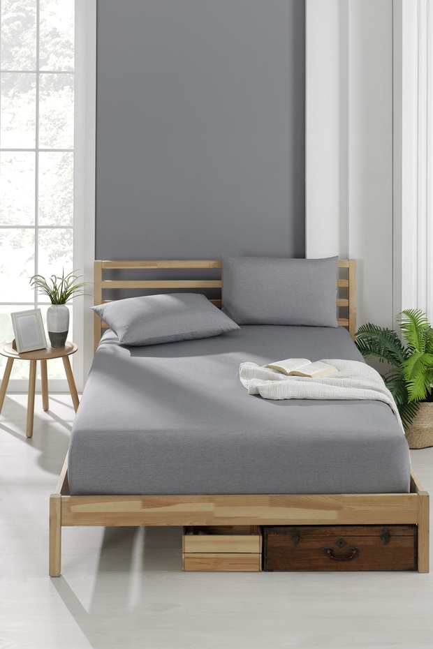 طقم ملاءات سرير مطاطية من قماش AKFİL - 1