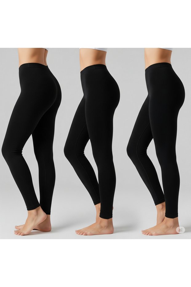 | Super'3 Pack Women's Winter Daily Thermal Color Leggings Winter (Black)