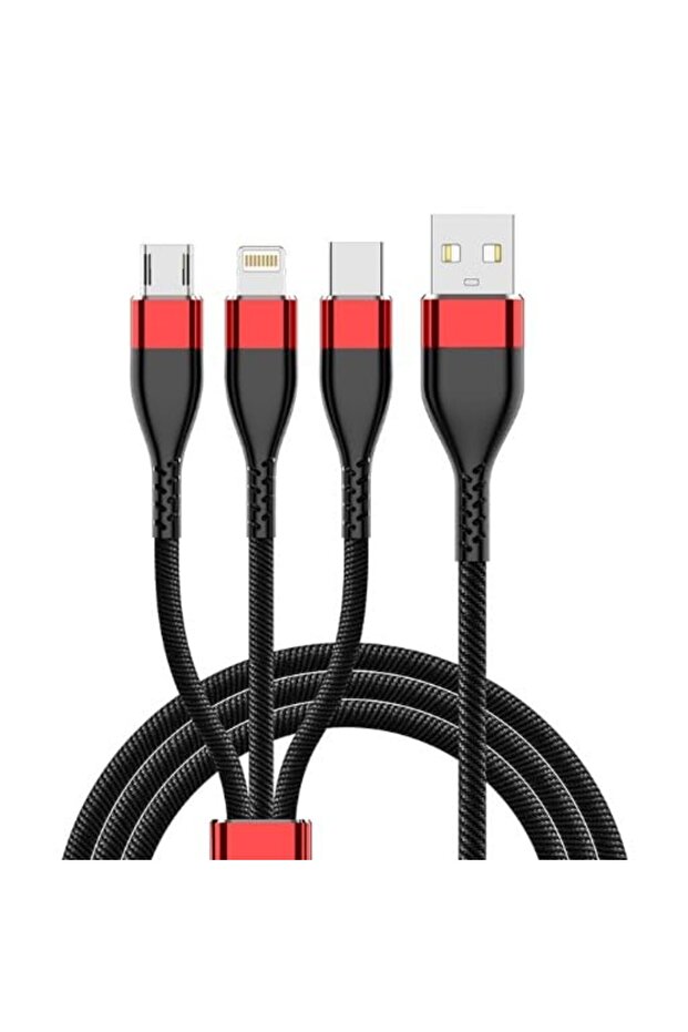 3-in-1 fast charging cable compatible with most smart devices - 1