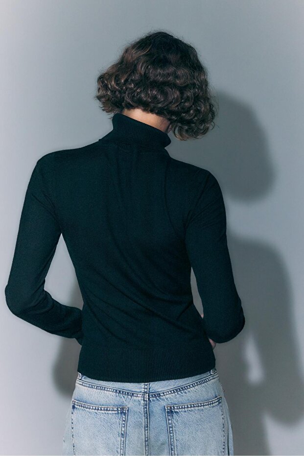 سترة محبوكة أساسية برقبة عالية - 5