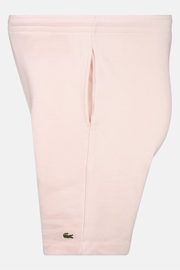 شورت رجالي أساسي بقصّة عادية وشعار مطرز، وردي - 4