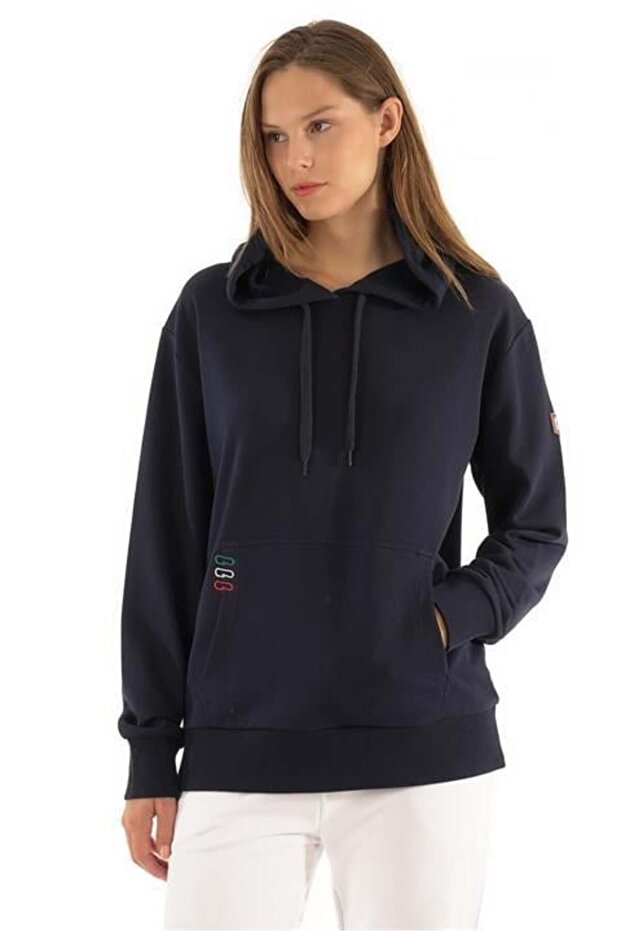 Kadın Kapüşonlu Sweatshirt - 41586 - 1