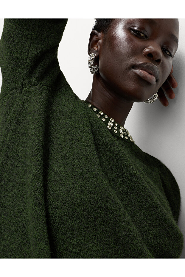 Yün Karışımlı Triko Kazak - 5