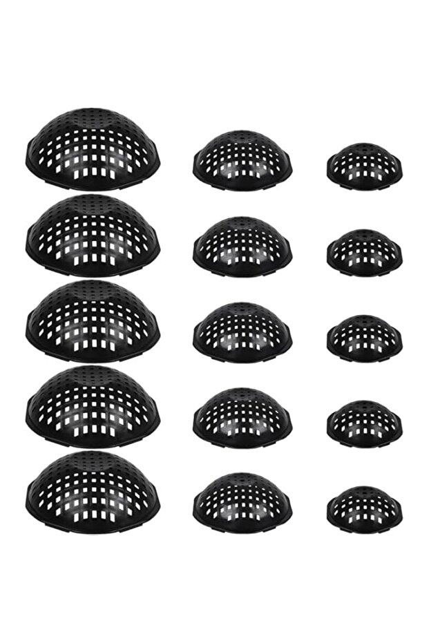 Flower Pot Mesh Pads, 3 Size Spherical Planter Inserts for Large Pots, Drainage Hole Plugs & Bottom Grid Mats, Prevent Soil Leakage, Breathable Plastic for Plants, 15 Pcs