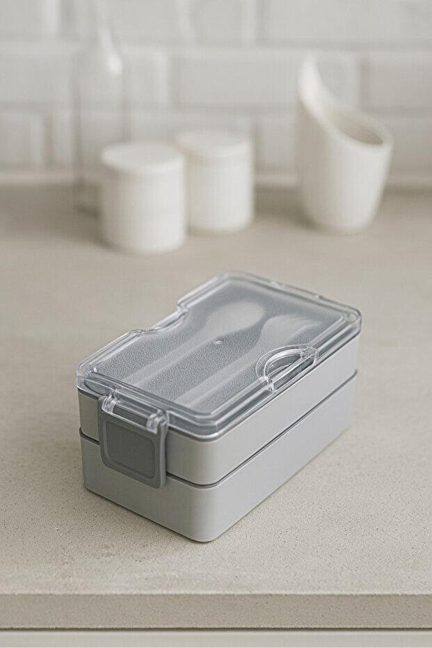 2-Tier Food Storage Container | Leak-Proof Lunch Box | Athlete and Diet Set