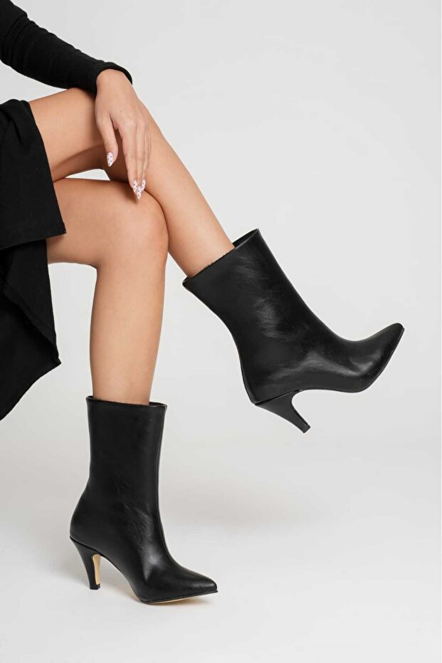 KADIN BOT Sivri Burun İnce Topuk BEJ RUGAN BOT - 3