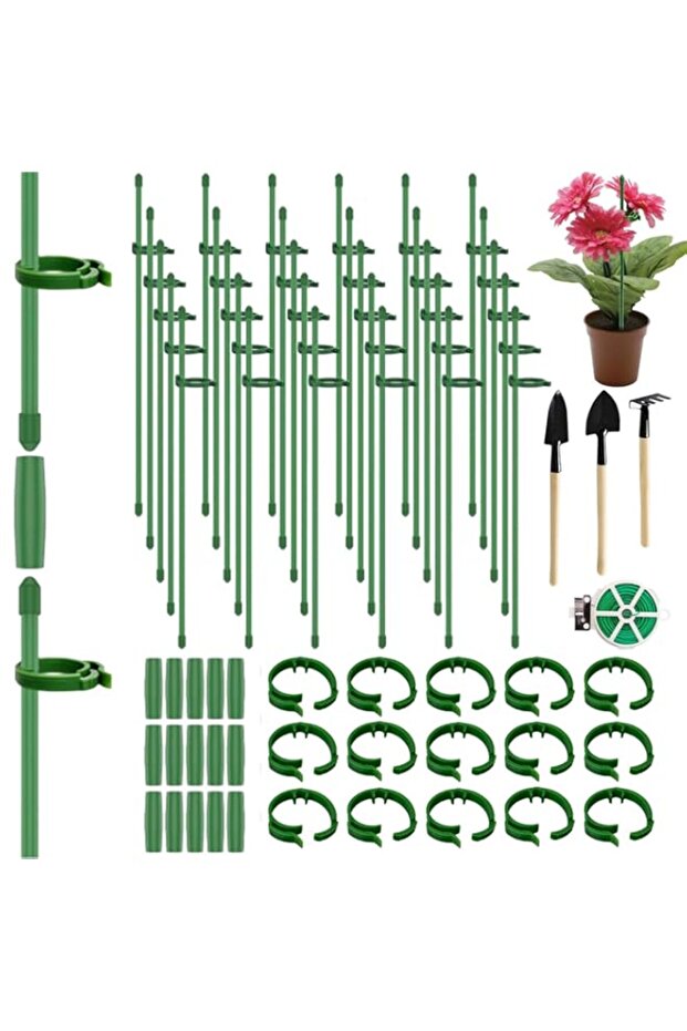 94PCS Plant Stakes,AdjustablePlant Support Stakes with Plant Clips