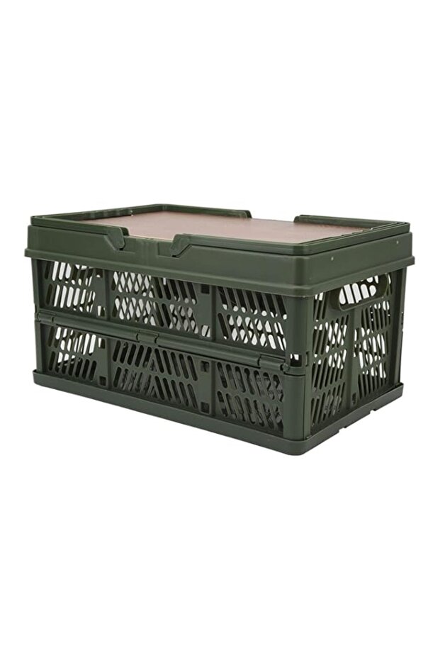 Camping Storage Box, Foldable Handheld Breathable Durable Multifunction Large Capacity Camping Basket for Picnic (M)