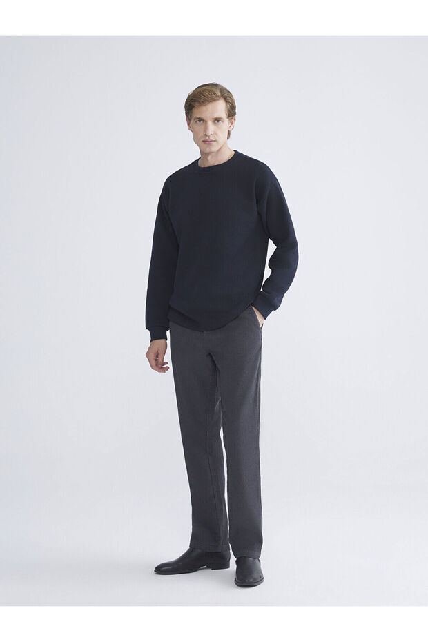 Anthracite Loose Fit Velvet Men's Trousers