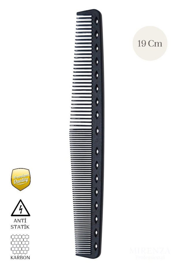 Professional Barber Hairdressing Hair Cutting Comb - Black Carbon Comb