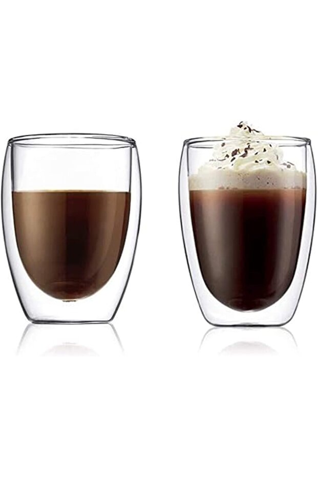 Double Wall Glass Tumbler Cups 350ml – 2pc Set DG831