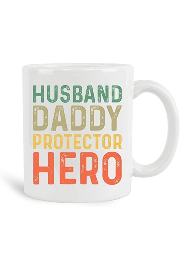 Husband Daddy Protector Hero Mug 11oz Ceramic White Coffee Cup Father's Day Gift
